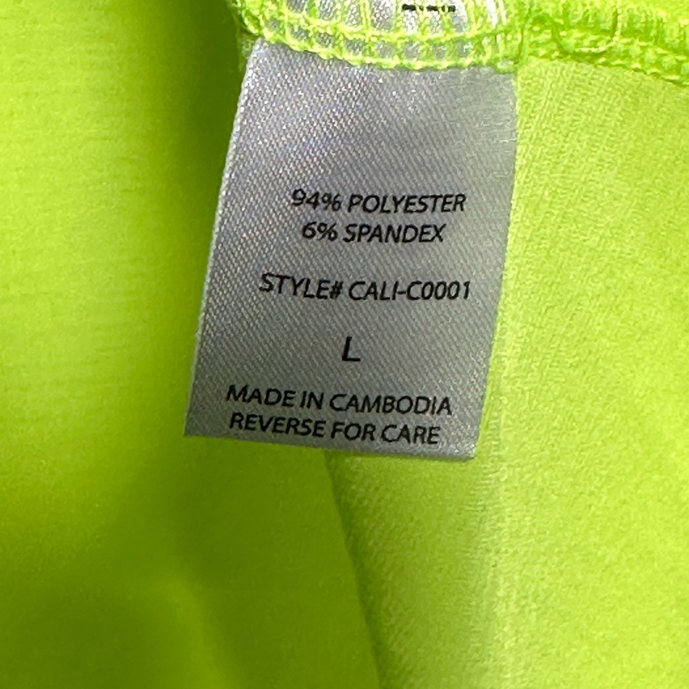 Dear Scarlett Neon Yellow-Green V-Neck Flutter Bell Sleeve Tunic Top Large NWT‎ - Picture 7 of 12